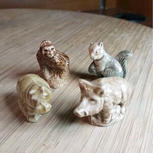 Wade Whimsies ANIMALS Variety Red Rose Tea Mini Porcelain Ceramic Figures Lot/4